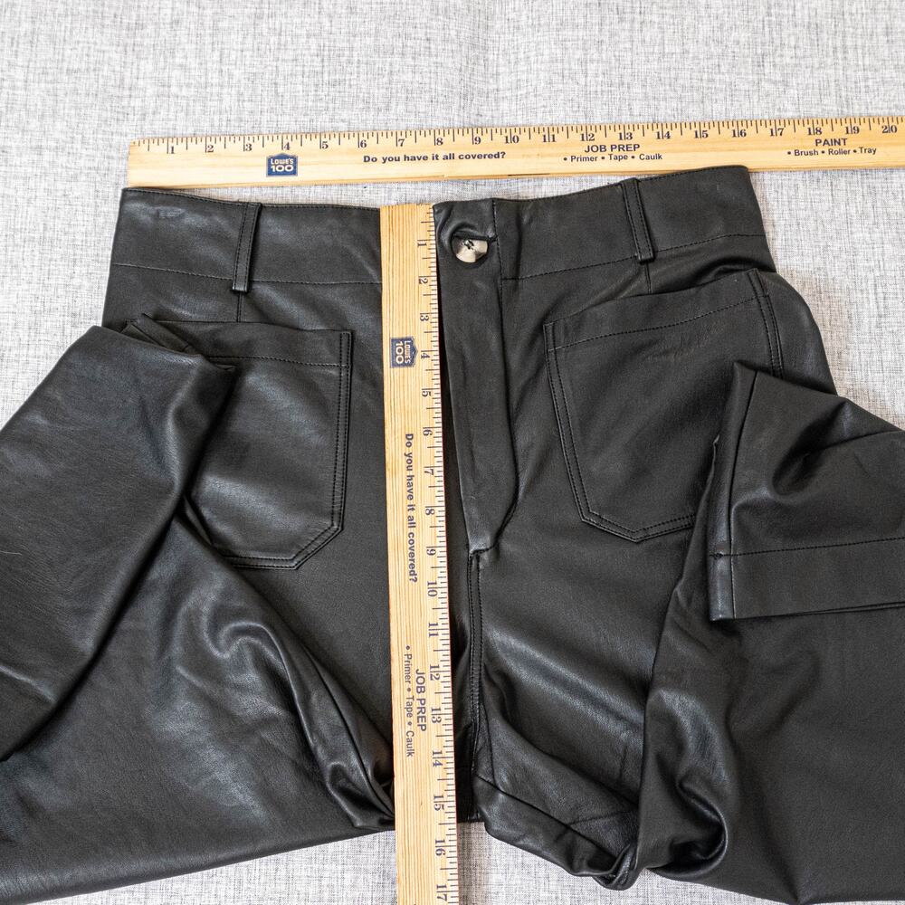 Maeve The Colette Faux Leater pants Wide Leg Black size 32 - Picture 6 of 9